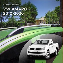 Roof rails for Volkswagen VW Amarok I 2H 4D 2010-2020 Sport Aluminum Plast