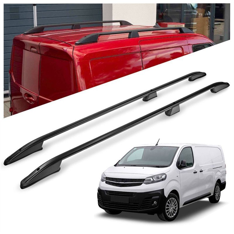 Roof rails for Opel Vivaro C L3 L 2019- Elegance Black Aluminum Plastic