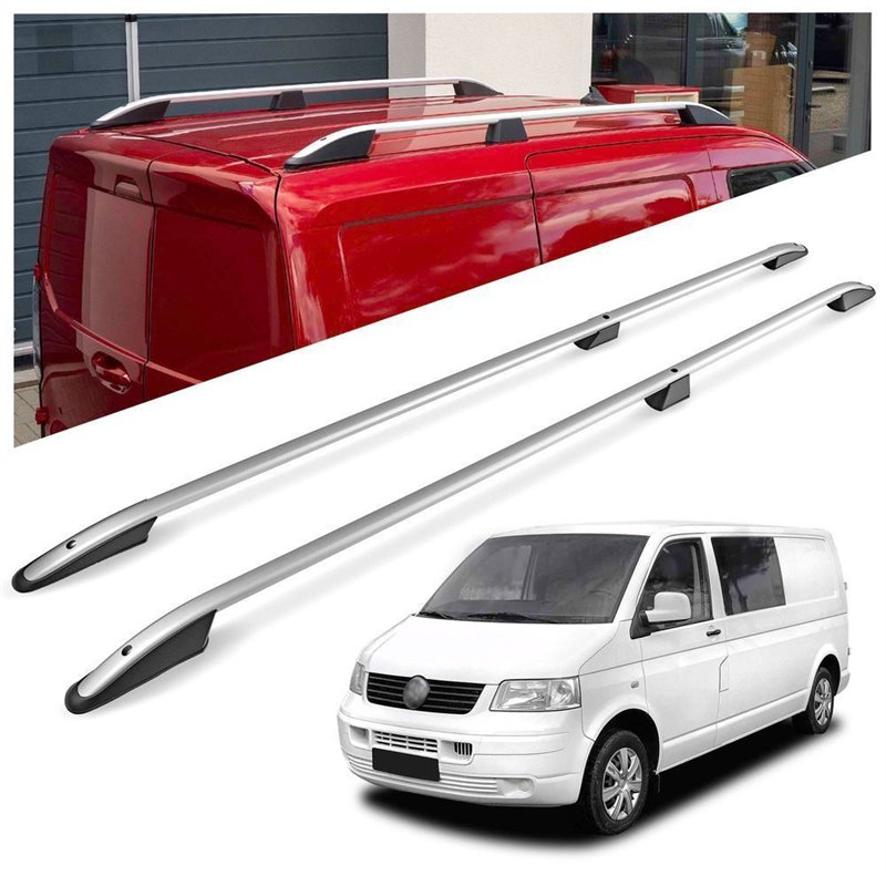 Roof rails for Volkswagen VW Transporter T5 L2 LWB 2003-2015 Elegance Alum