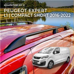 Roof rails for Peugeot Expert III V L1 Compact 2016-2022 Elegance Aluminum