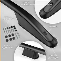 Roof rails for Peugeot Expert III V L1 Compact 2016-2022 Elegance Aluminum