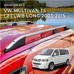 Roof rails for Volkswagen VW Multivan T5 L2 LWB 2003-2015 Elegance Aluminu