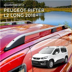 Relingi dachowe do Peugeot Rifter I K9 L2 2018- Aluminium plastik