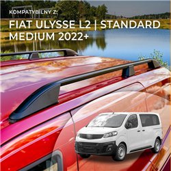 Roof rails for Fiat Ulysse III 507 L2 Standard 2022- Elegance Aluminum Pla