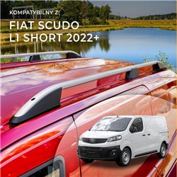 Roof rails for Fiat Scudo III 507 L1 2022- Elegance Aluminum Plastic