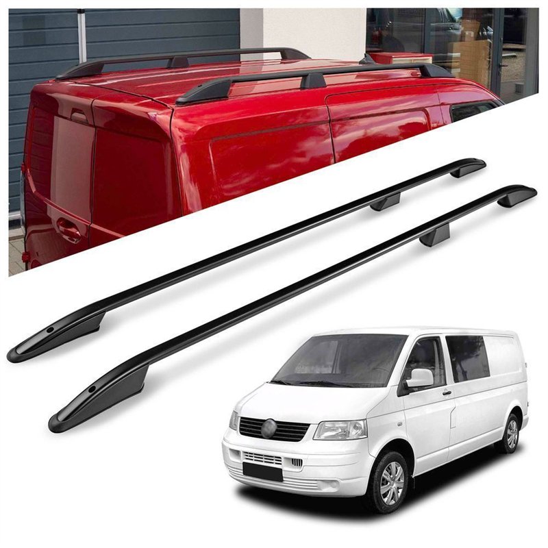 Roof rails for Volkswagen VW Transporter T5 L1 SWB 2003-2015 Elegance Alum