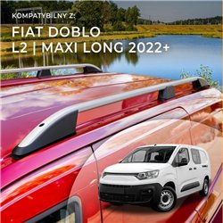 Relingi dachowe do Fiat Doblo III 510/511 L2 Maxi 2022- Aluminium