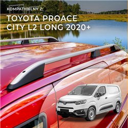 Relingi dachowe Toyota Proace City I E/K9 L2 2020- Aluminium pl
