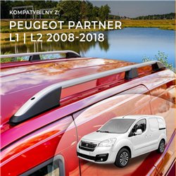 Roof rails for Peugeot Partner II B9 X L1 L2 2008-2018 Elegance Aluminum P