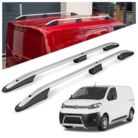 Roof rails for Citroen Jumpy III V 4D XS Compact 2016- Elegance Aluminum P