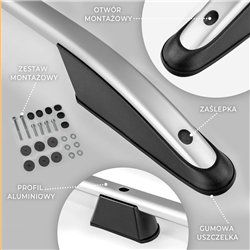 Roof rails for Citroen Jumpy III V 4D XS Compact 2016- Elegance Aluminum P