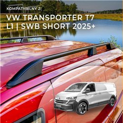 Relingi dachowe Volkswagen VW Transporter T7 L1 SWB 2025- Alumi