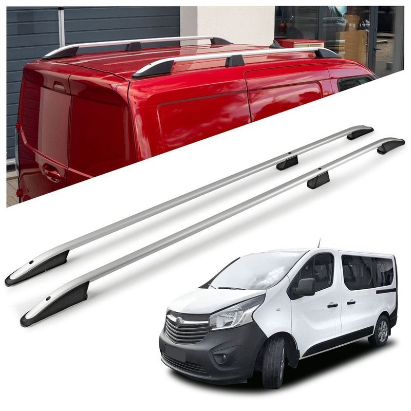 Roof rails for Opel Vivaro B X82 L1 SWB 2014-2019 Elegance Aluminum Plasti