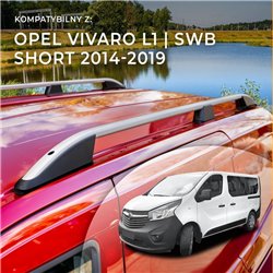 Roof rails for Opel Vivaro B X82 L1 SWB 2014-2019 Elegance Aluminum Plasti