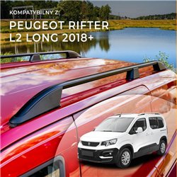Relingi dachowe do Peugeot Rifter I K9 L2 2018- Aluminium plastik