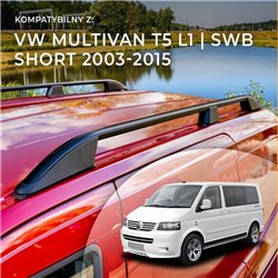 Roof rails for Volkswagen VW Multivan T5 L1 SWB 2003-2015 Elegance Aluminu