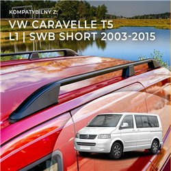 Roof rails for Volkswagen VW Caravelle T5 L1 SWB 2003-2015 Elegance Alumin