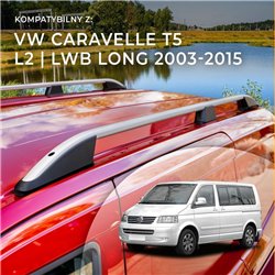Roof rails for Volkswagen VW Caravelle T5 L2 LWB 2003-2015 Elegance Alumin