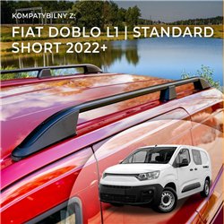 Roof rails for Fiat Doblo III 510/511 L1 Standard 2022- Elegance Aluminum