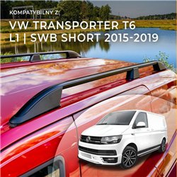 Roof rails for Volkswagen VW Transporter T6 L1 SWB 2015-2019 Elegance Alum