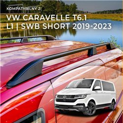 Roof rails for Volkswagen VW Caravelle T6.1 L1 SWB 2019-2023 Elegance Alum