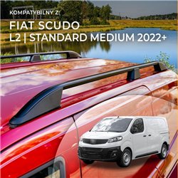 Roof rails for Fiat Scudo III 507 L2 Standard 2022- Elegance Aluminum Plas