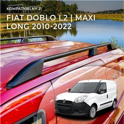 Roof rails for Fiat Doblo II 263 L2 Maxi 2010-2022 Elegance Aluminum Plast