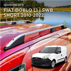 Roof rails for Fiat Doblo II 263 H1 L1 SWB 2010-2022 Elegance Aluminum Pla