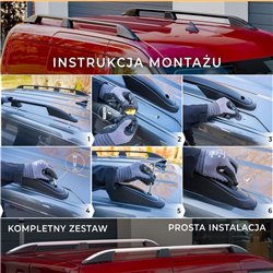 Roof rails for Fiat Doblo II 263 H1 L1 SWB 2010-2022 Elegance Aluminum Pla