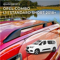 Roof rails for Opel Combo E K9 L1 Standard 2018- Elegance Aluminum Plastic