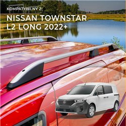 Roof rails for Nissan Townstar I NFK/XFK L2 2022- Elegance Aluminum Plasti
