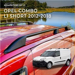 Roof rails for Opel Combo D X12 L1 2012-2018 Elegance Aluminum Plastic