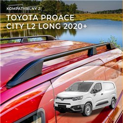 Relingi dachowe Toyota Proace City I E/K9 L2 2020- Aluminium pl