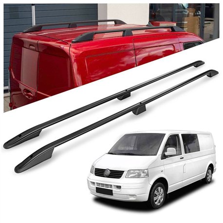 Roof rails for Volkswagen VW Transporter T5 L2 LWB 2003-2015 Elegance Alum