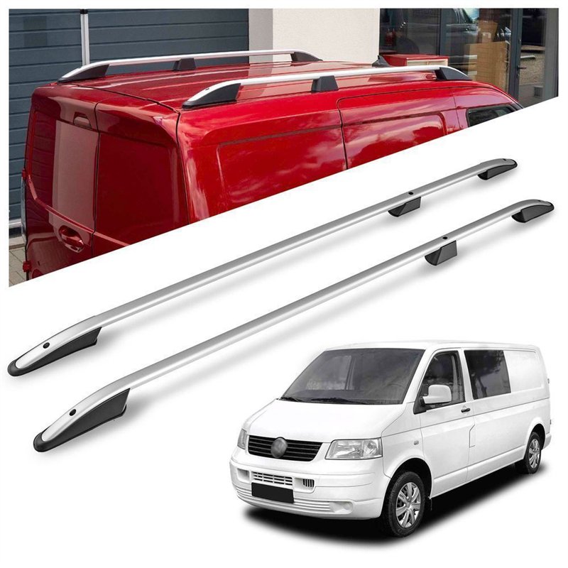 Roof rails for Volkswagen VW Transporter T5 L1 SWB 2003-2015 Elegance Alum