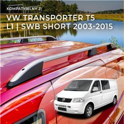 Roof rails for Volkswagen VW Transporter T5 L1 SWB 2003-2015 Elegance Alum