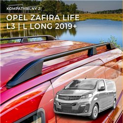 Relingi dachowe Opel Zafira Life I V L3 L 2019- Aluminium plast
