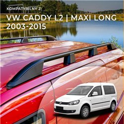 Relingi dachowe Volkswagen VW Caddy III 2K L2 Maxi 2003-2015 Al