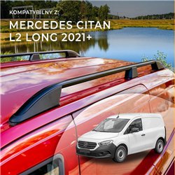 Relingi dachowe do Mercedes Citan W420 L2 2021- Aluminium plastik