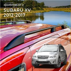 Roof rails for Subaru XV I GP G4 2012-2017 Elegance Black Aluminum Plastic