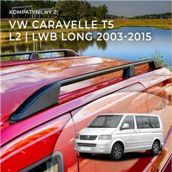 Roof rails for Volkswagen VW Caravelle T5 L2 LWB 2003-2015 Elegance Alumin