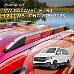 Roof rails for Volkswagen VW Caravelle T6.1 L2 LWB 2019-2023 Elegance Alum
