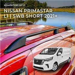 Roof rails for Nissan Primastar II X82 L1 SWB 2021- Elegance Aluminum Plas