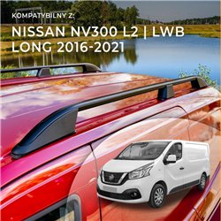 Roof rails for Nissan NV300 I X82 L2 LWB 2016-2021 Elegance Aluminum Plast