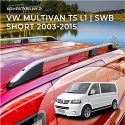 Roof rails for Volkswagen VW Multivan T5 L1 SWB 2003-2015 Elegance Aluminu