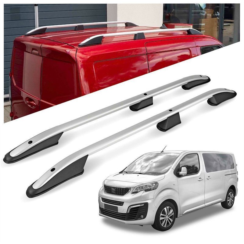 Roof rails for Peugeot Traveller I V L1 Compact 2016-2022 Elegance Aluminu