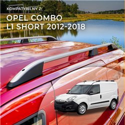 Roof rails for Opel Combo D X12 L1 2012-2018 Elegance Aluminum Plastic