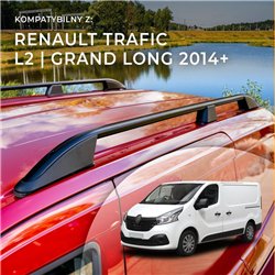 Roof rails for Renault Trafic III FG/JG L2 Grand 2014- Elegance Aluminum P