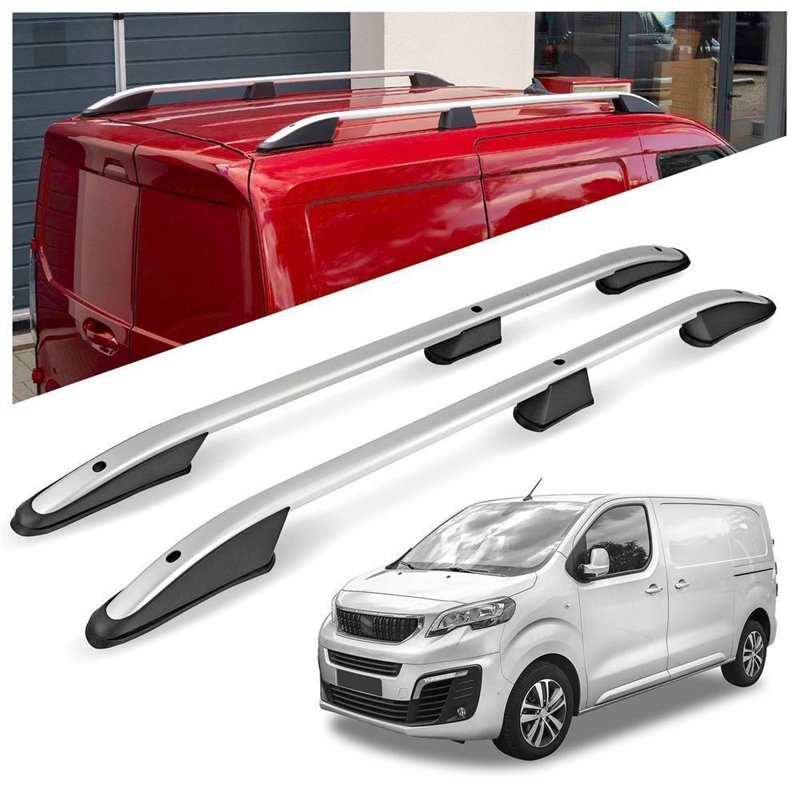 Roof rails for Peugeot Expert III V L1 Compact 2016-2022 Elegance Aluminum