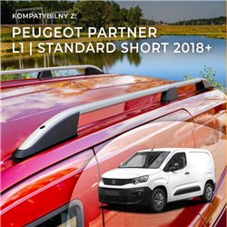 Relingi dachowe Peugeot Partner III K9 L1 Standard 2018- Alumin